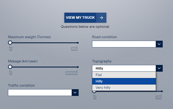 Scania's Truck Configurator is a nice example of a functional configurator.