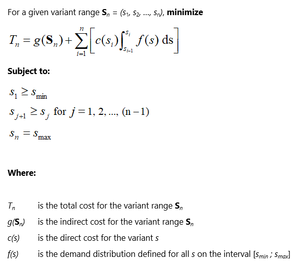 Optimization of complexity cost