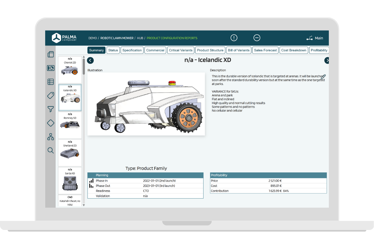 PALMA Screen Create & Manage - Portfolio Control