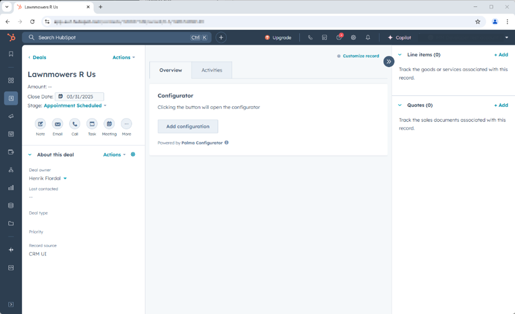 Step 3 _ Storing the configuration result in CRM